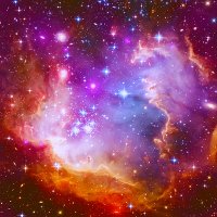 Birth of stars in a flaming nebula